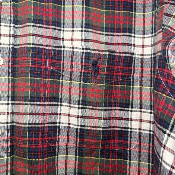 Polo Ralph Lauren Red and Green Casual Button Down Shirt Size Large holiday - Picture 5 of 9